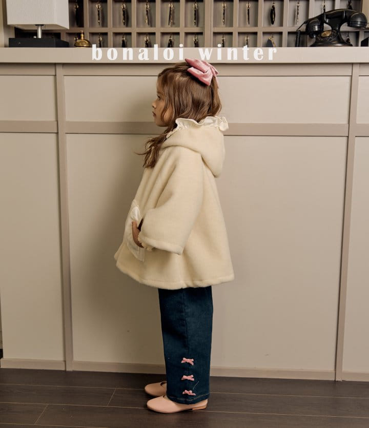 Bonaloi - Korean Children Fashion - #littlefashionista - Frill Cape Coat - 4