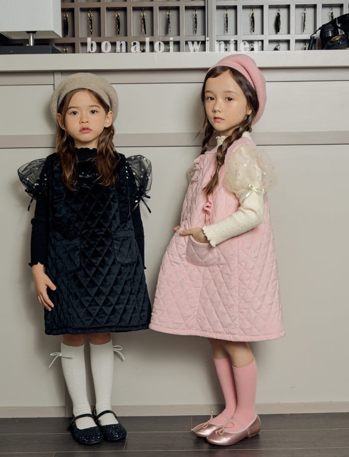 Bonaloi - Korean Children Fashion - #magicofchildhood - Dia Quilting One-piece