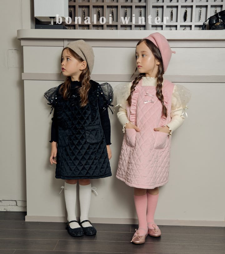 Bonaloi - Korean Children Fashion - #minifashionista - Dia Quilting One-piece - 2