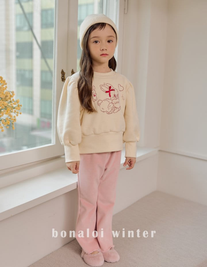 Bonaloi - Korean Children Fashion - #prettylittlegirls - Ribbon Rabbit Sweatshirt - 3