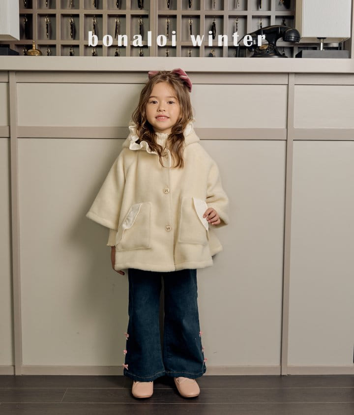Bonaloi - Korean Children Fashion - #prettylittlegirls - Denim Ribbon Pants - 8