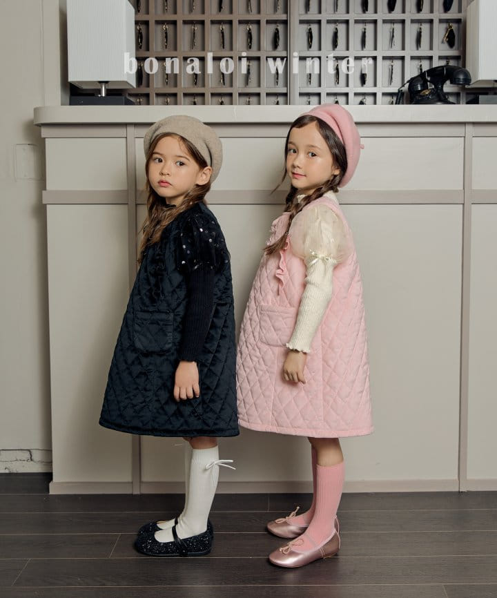 Bonaloi - Korean Children Fashion - #prettylittlegirls - Dia Quilting One-piece - 3