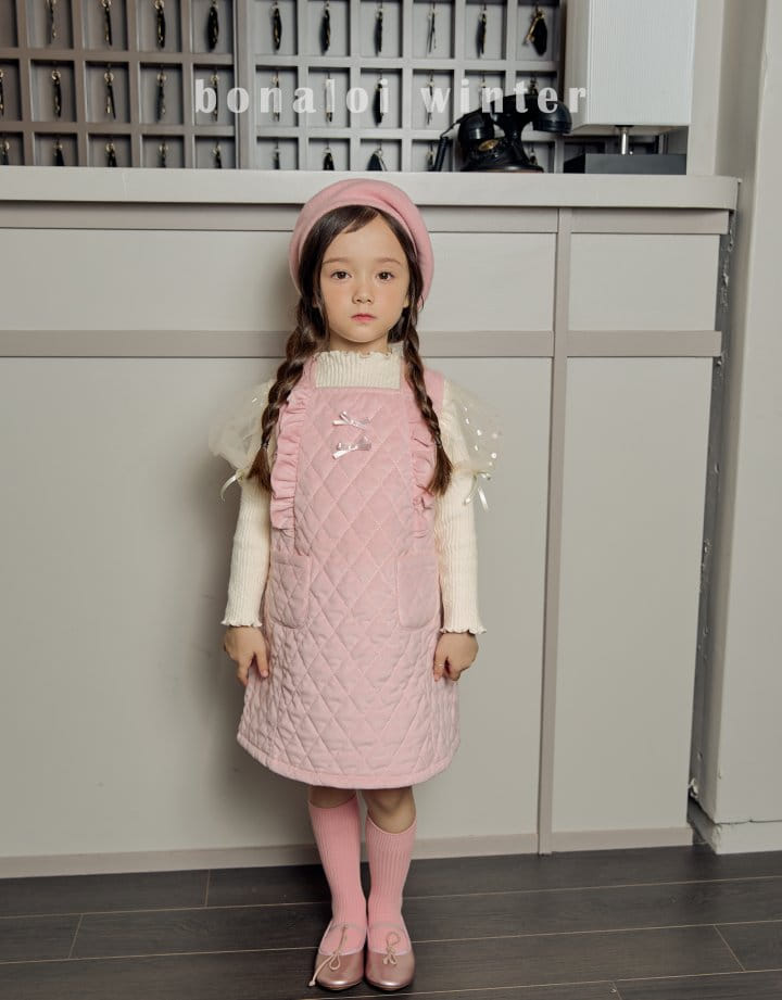 Bonaloi - Korean Children Fashion - #stylishchildhood - Dia Quilting One-piece - 6