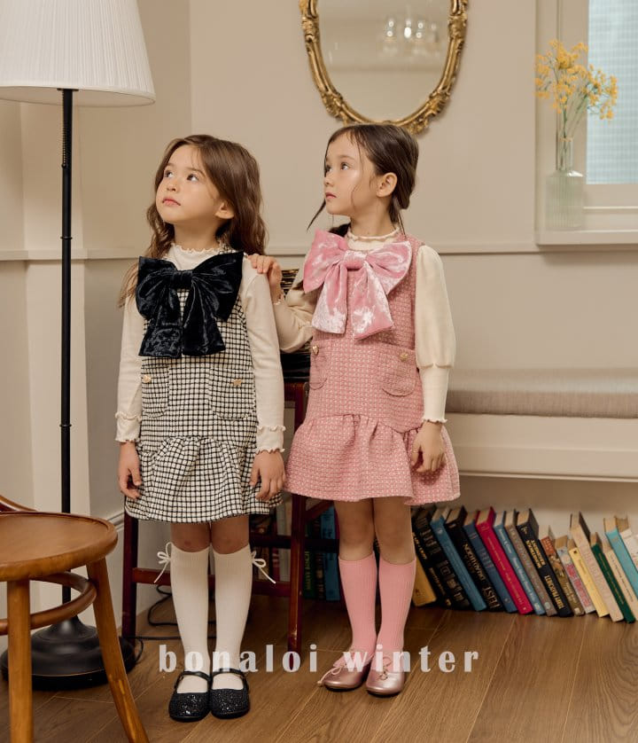 Bonaloi - Korean Children Fashion - #toddlerclothing - Veloure One-piece - 4