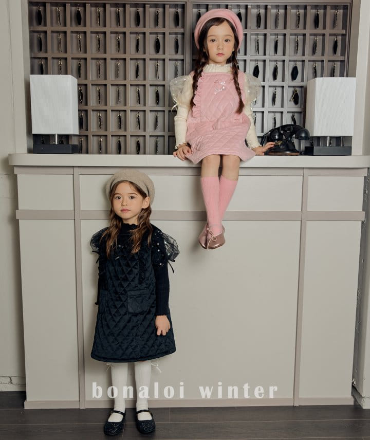 Bonaloi - Korean Children Fashion - #prettylittlegirls - Dia Quilting One-piece - 4
