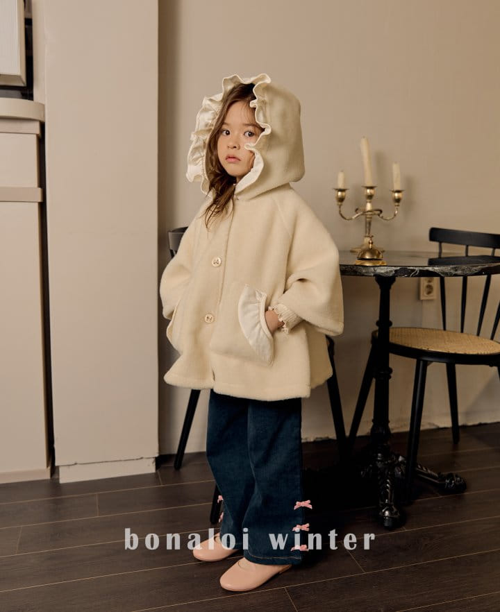 Bonaloi - Korean Children Fashion - #toddlerclothing - Frill Cape Coat - 8