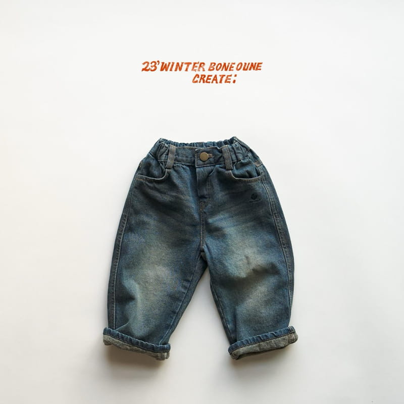 Boneoune - Korean Children Fashion - #childrensboutique - Fleece Signal Jeans