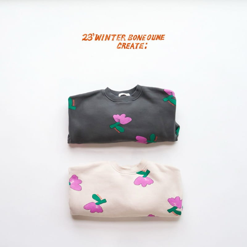 Boneoune - Korean Children Fashion - #minifashionista - Ari Flower Sweatshirt - 3