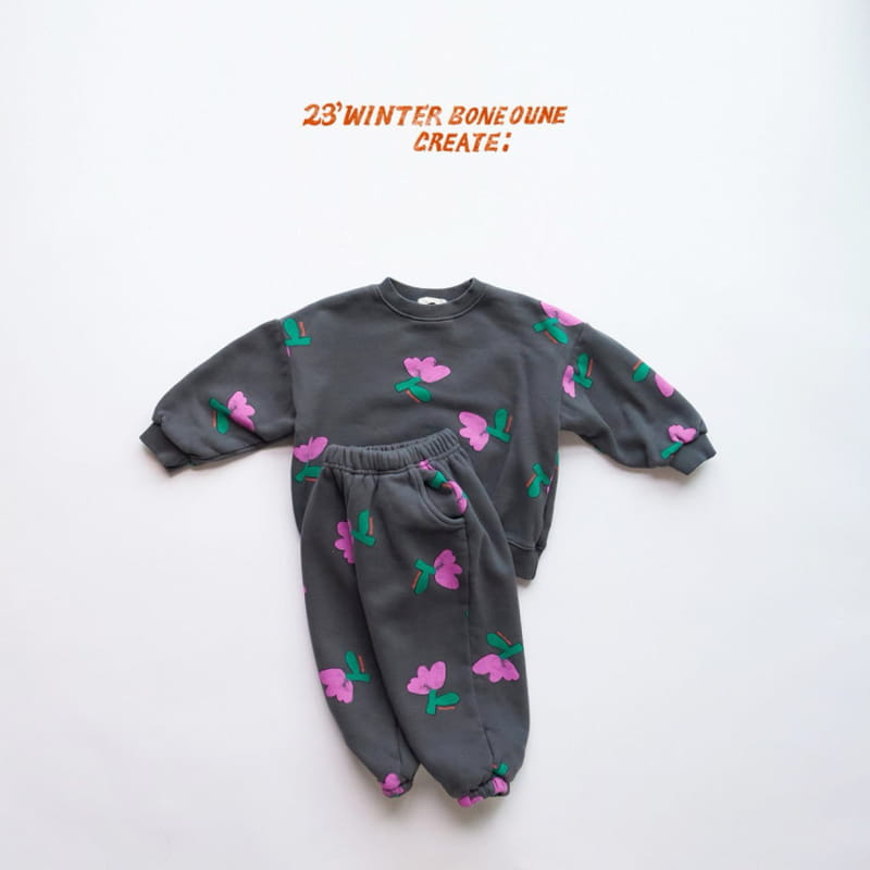 Boneoune - Korean Children Fashion - #minifashionista - Ari Flower Sweatshirt - 4