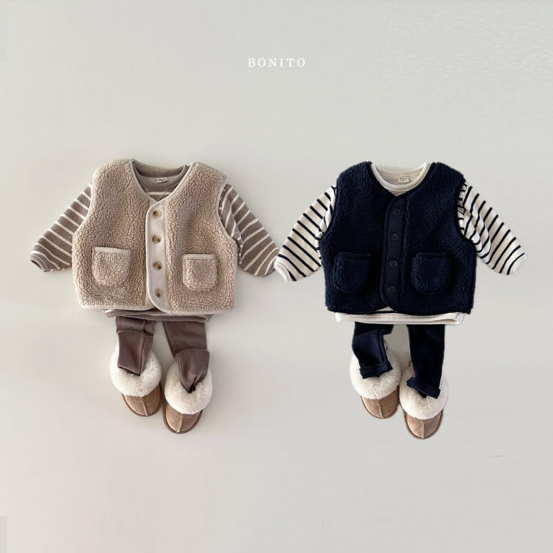 Bonito - Korean Baby Fashion - #babyclothing - St Piping Tee Set