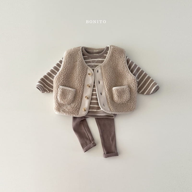Bonito - Korean Baby Fashion - #babyootd - St Piping Tee Set - 7