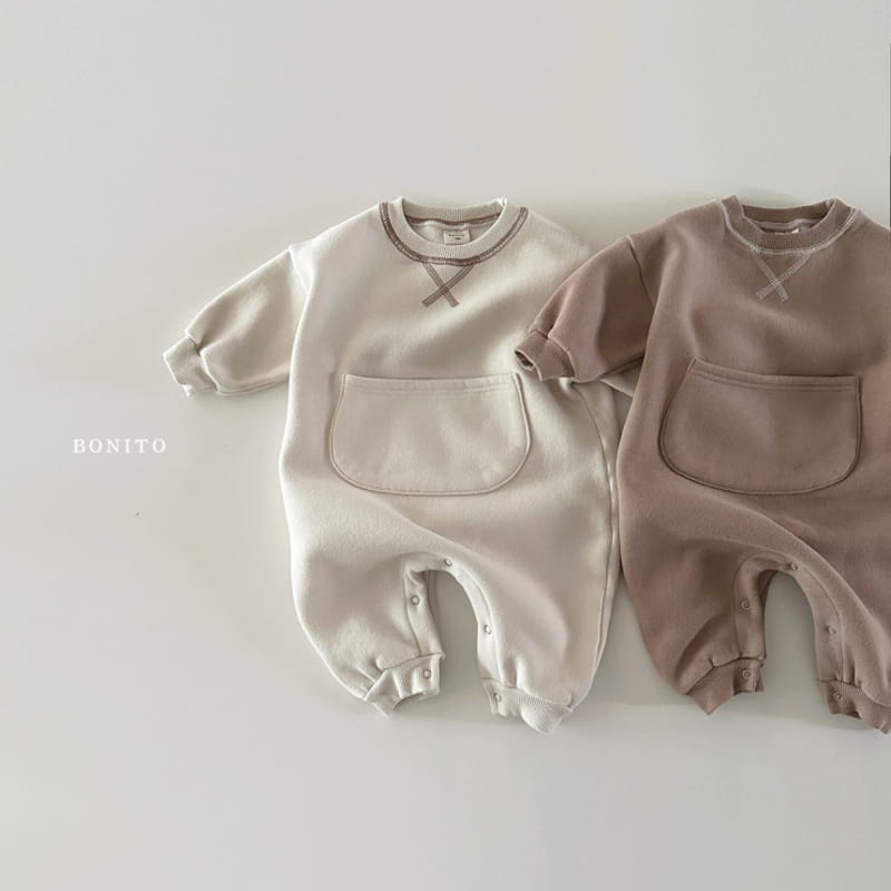 Bonito - Korean Baby Fashion - #smilingbaby - Gay Big Pocket Bodysuit