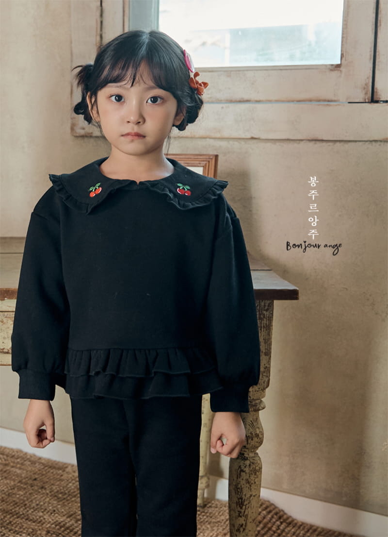 Bonjour Ange - Korean Children Fashion - #Kfashion4kids - Cherry Top Bottom Set - 4