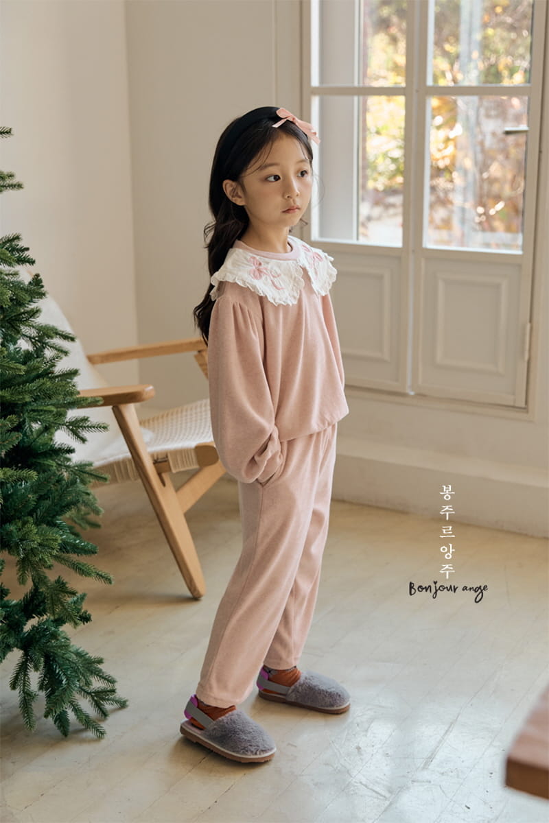Bonjour Ange - Korean Children Fashion - #magicofchildhood - Ribbon Bocasi Top Bottom Set - 6