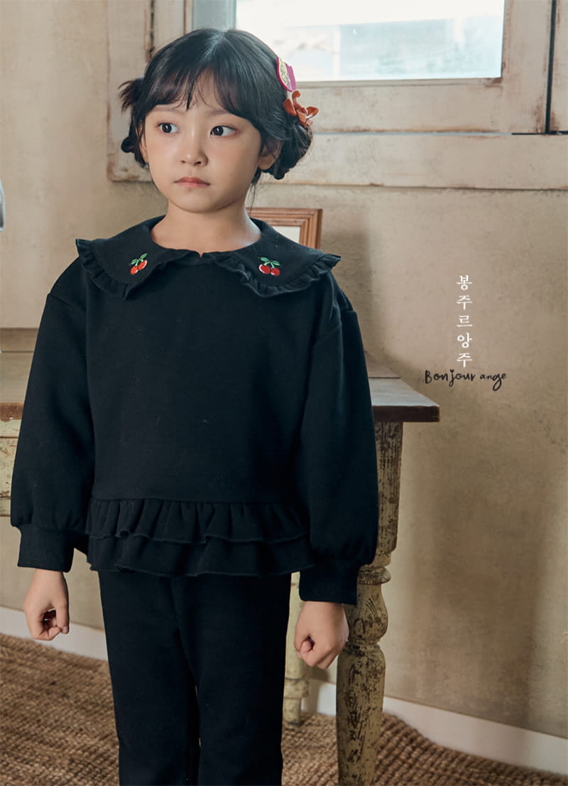 Bonjour Ange - Korean Children Fashion - #magicofchildhood - Cherry Top Bottom Set - 5
