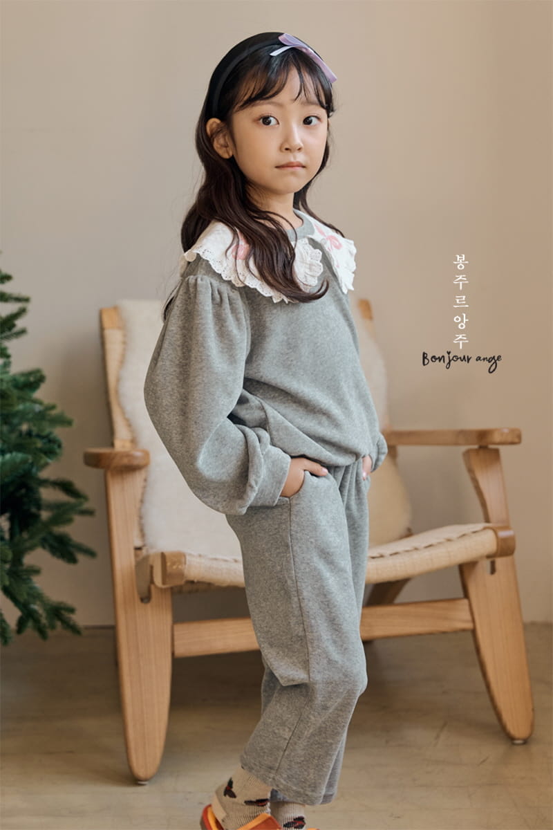 Bonjour Ange - Korean Children Fashion - #minifashionista - Ribbon Bocasi Top Bottom Set - 7