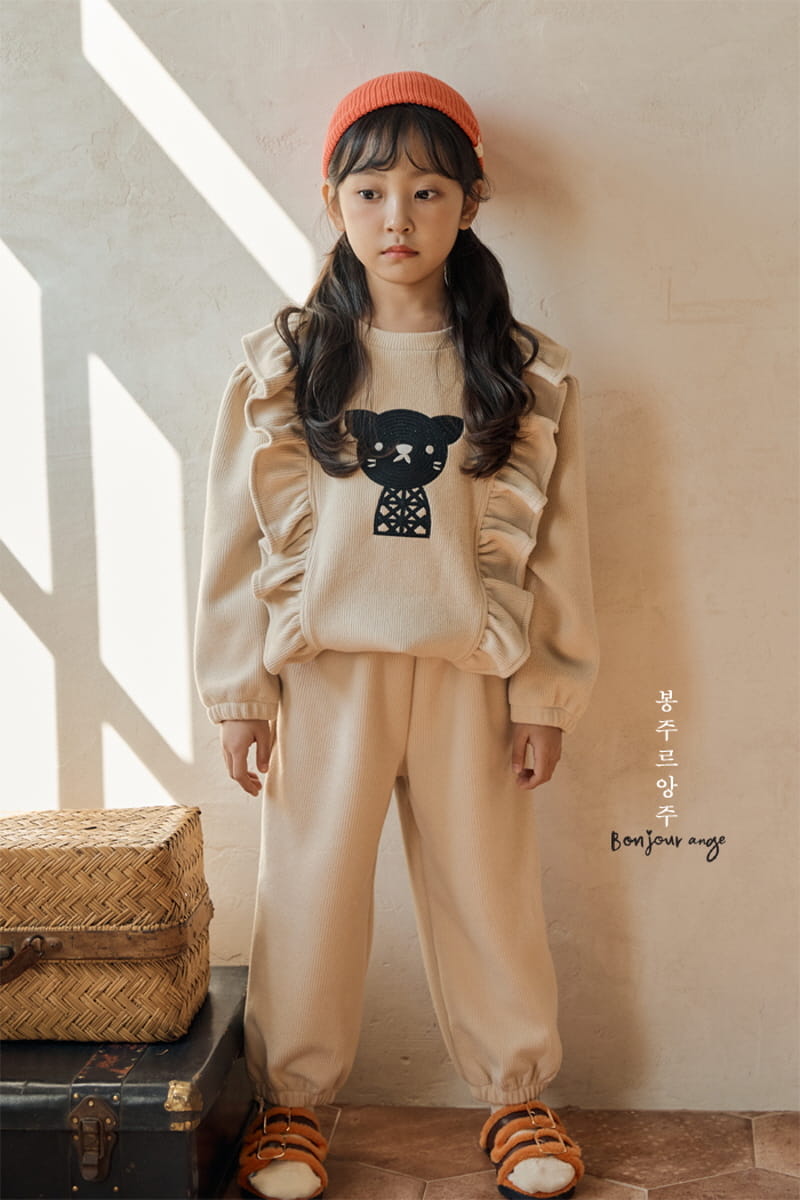 Bonjour Ange - Korean Children Fashion - #todddlerfashion - Lovely Rib Fleece Top Bottom Set - 7
