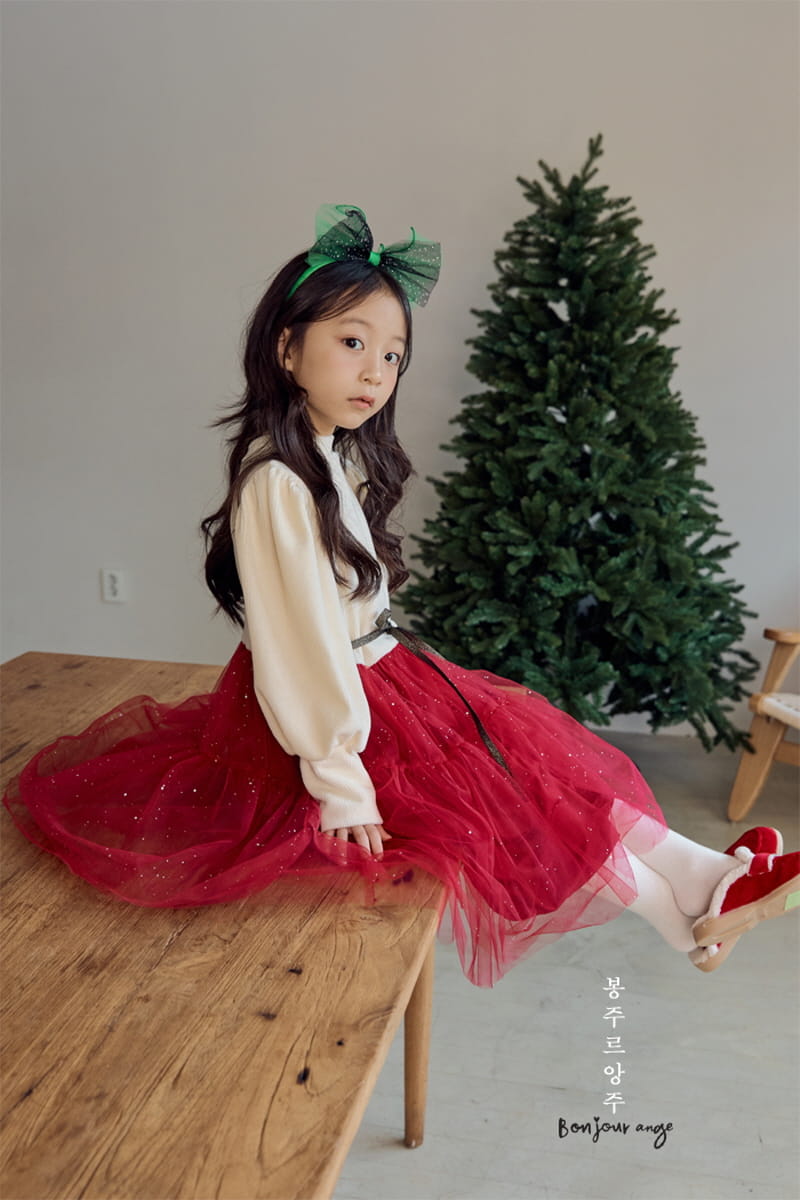 Bonjour Ange - Korean Children Fashion - #todddlerfashion - Christmas Bella One-piece - 6