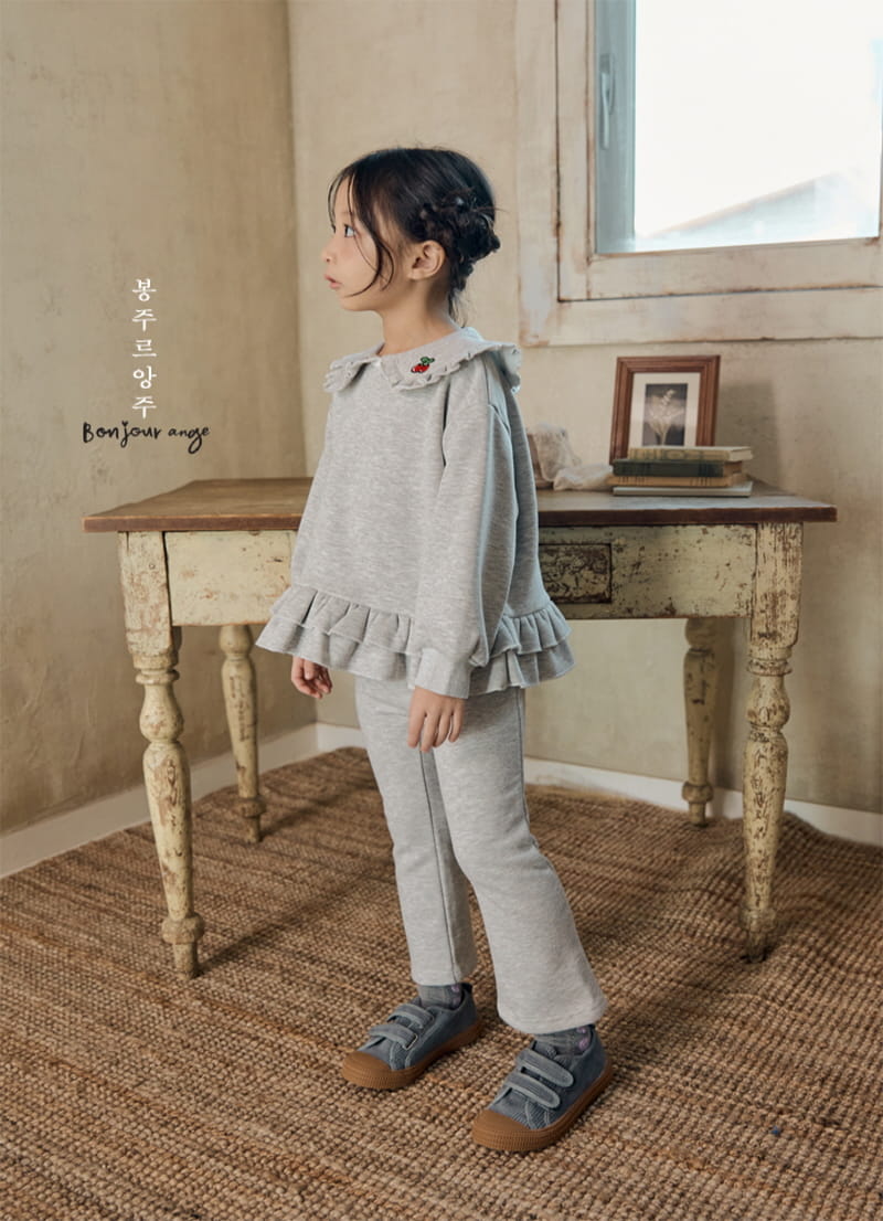 Bonjour Ange - Korean Children Fashion - #toddlerclothing - Cherry Top Bottom Set - 9