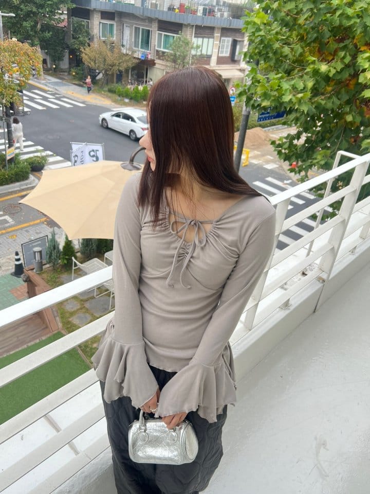 Bricklane - Korean Women Fashion - #womensfashion - Unbalance Shirring Hool Tee - 4