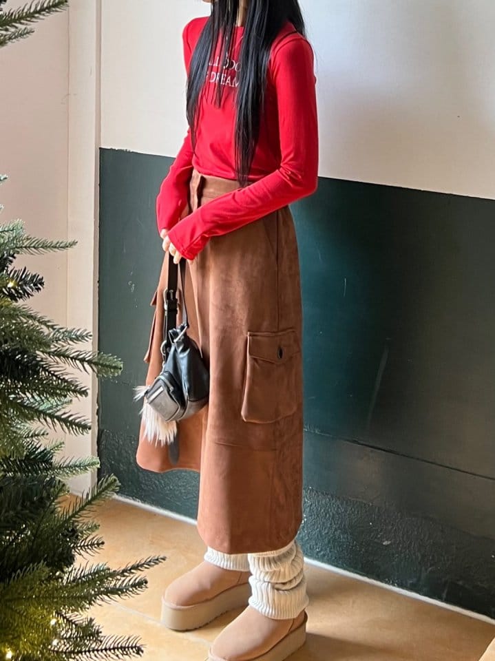 Bricklane - Korean Women Fashion - #restrostyle - Cargo Suede  Skirt - 2