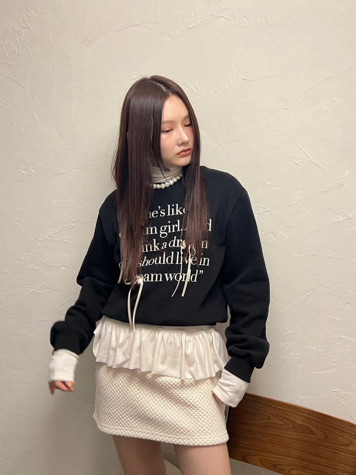 Bricklane - Korean Women Fashion - #womensfashion - Ribbon Fleece Sweatshirt - 9