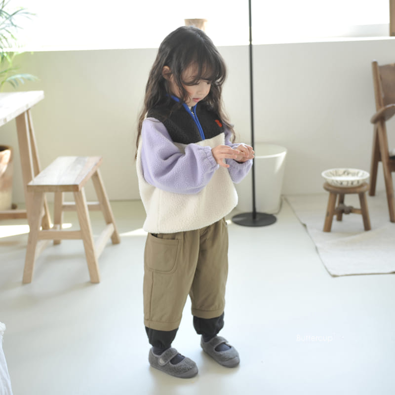 Buttercup - Korean Children Fashion - #kidzfashiontrend - Fleece Half Zip-up - 12
