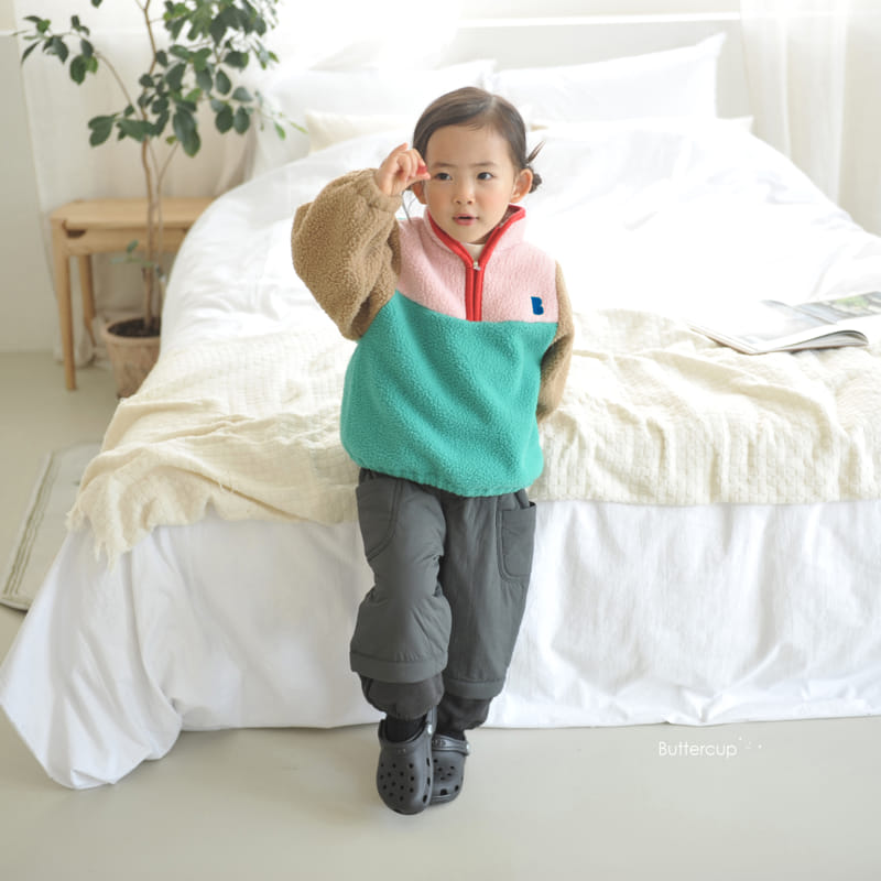 Buttercup - Korean Children Fashion - #todddlerfashion - Fleece Half Zip-up - 2