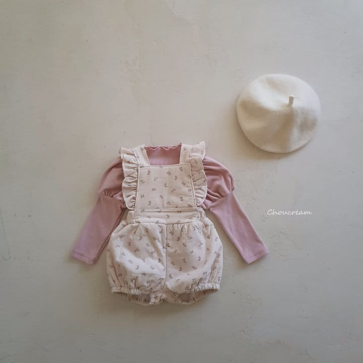 Choucream - Korean Baby Fashion - #babyboutique - Padding Frill Dungaree Romper - 5