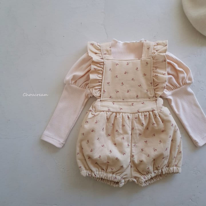 Choucream - Korean Baby Fashion - #babyboutiqueclothing - Padding Frill Dungaree Bodysuit - 7