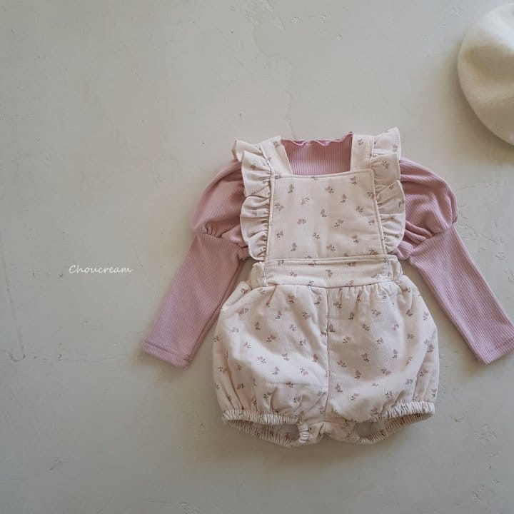 Choucream - Korean Baby Fashion - #babyboutiqueclothing - Padding Frill Dungaree Romper - 6