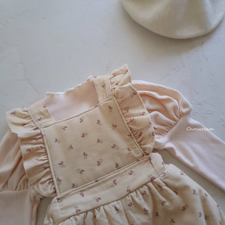 Choucream - Korean Baby Fashion - #babyclothing - Padding Frill Dungaree Bodysuit - 8