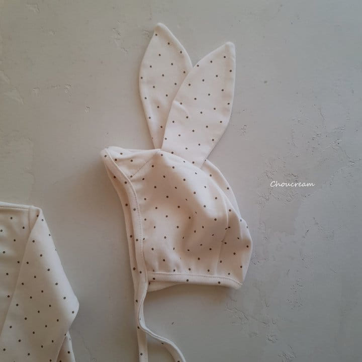 Choucream - Korean Baby Fashion - #babyclothing - Winter Rabbit Bonnet bOdysuit SET - 3