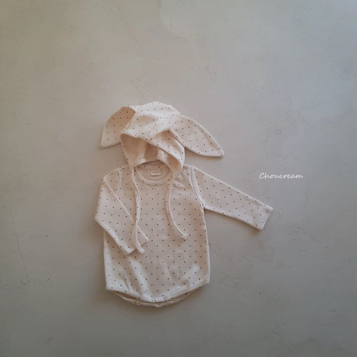 Choucream - Korean Baby Fashion - #babyclothing - Winter Rabbit Bonnet bOdysuit SET - 4