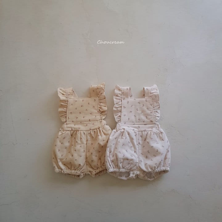 Choucream - Korean Baby Fashion - #babygirlfashion - Padding Frill Dungaree Bodysuit - 11