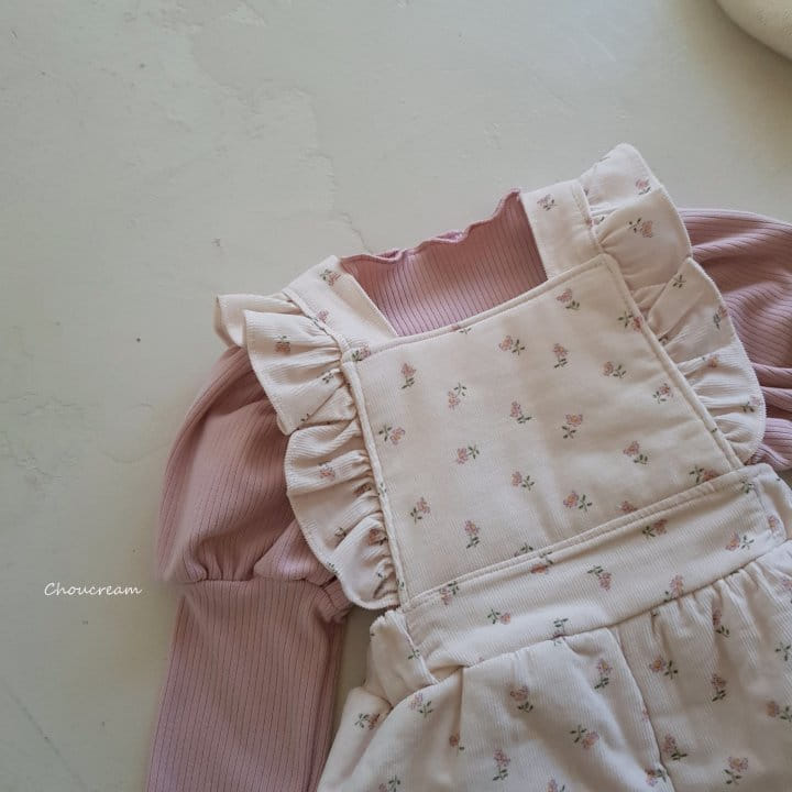 Choucream - Korean Baby Fashion - #babygirlfashion - Padding Frill Dungaree Romper - 10