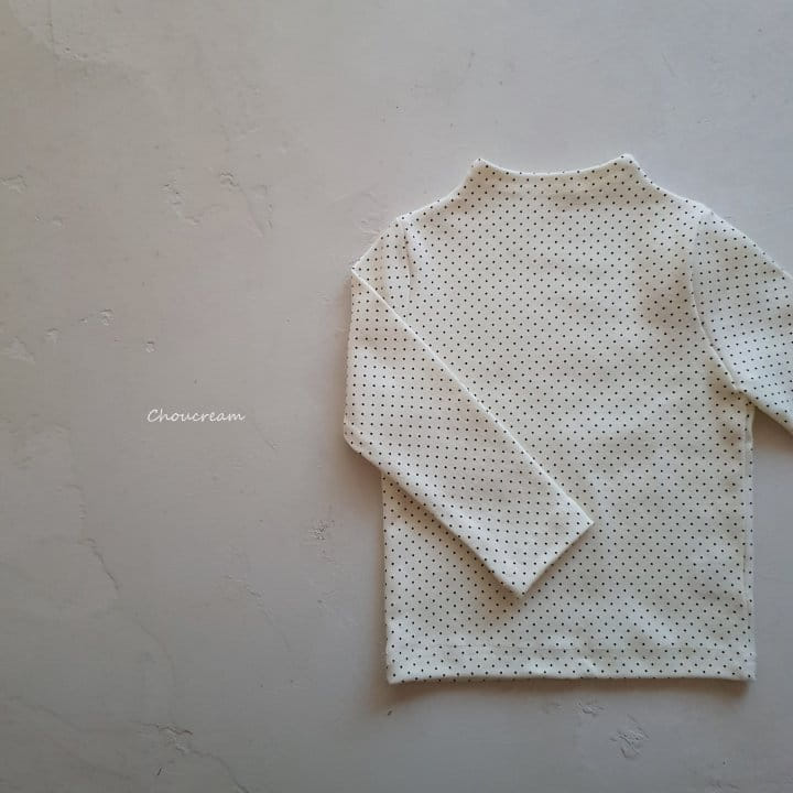 Choucream - Korean Baby Fashion - #babylifestyle - Bebe Half Neck Tee Dot - 4