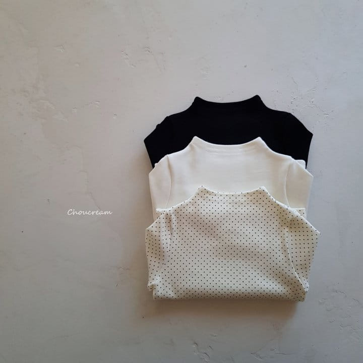 Choucream - Korean Baby Fashion - #babyoutfit - Bebe Half Neck Tee Simple - 7