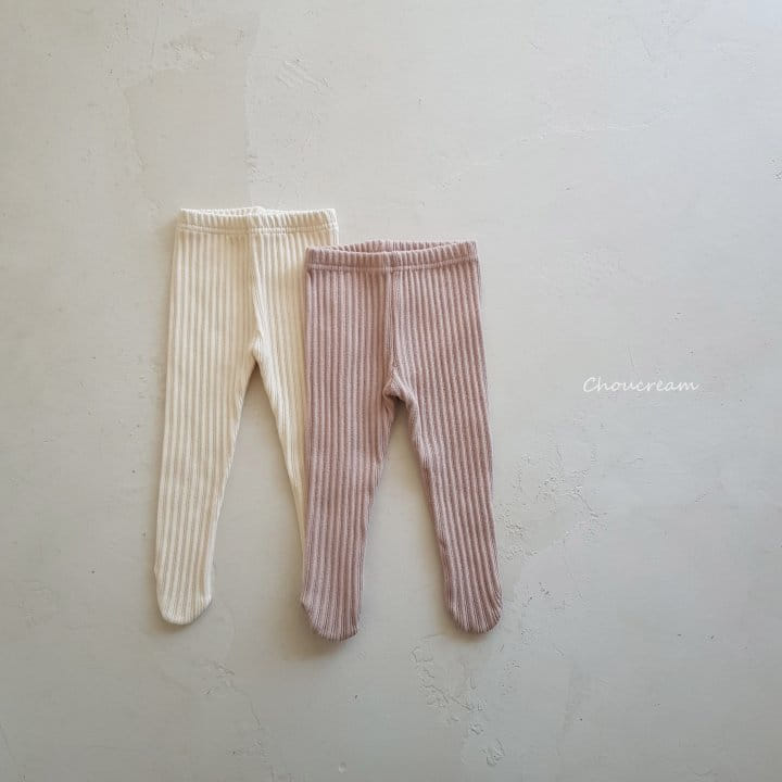 Choucream - Korean Baby Fashion - #babyoutfit - Rib Foot Leggings - 3