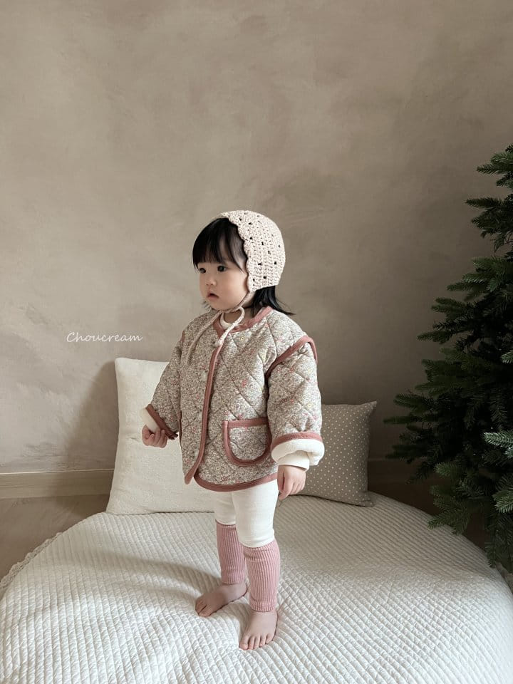 Choucream - Korean Baby Fashion - #babywear - Bebe Quilting Jacket Flower Rib - 11
