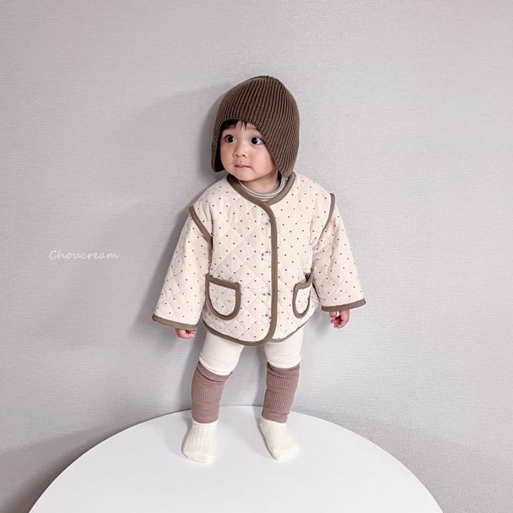 Choucream - Korean Baby Fashion - #babywear - Bebe Quilting Jacket Dot Rib - 10