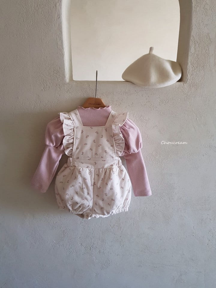 Choucream - Korean Baby Fashion - #onlinebabyboutique - Padding Frill Dungaree Romper - 2
