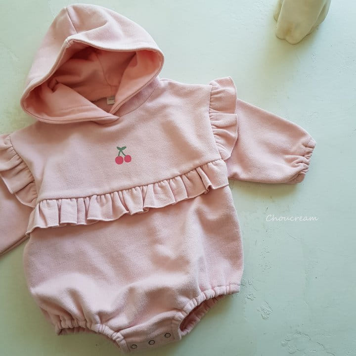 Choucream - Korean Baby Fashion - #onlinebabyshop - Cherry Hoody Bodysuit - 5