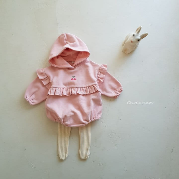 Choucream - Korean Baby Fashion - #smilingbaby - Cherry Hoody Bodysuit - 6