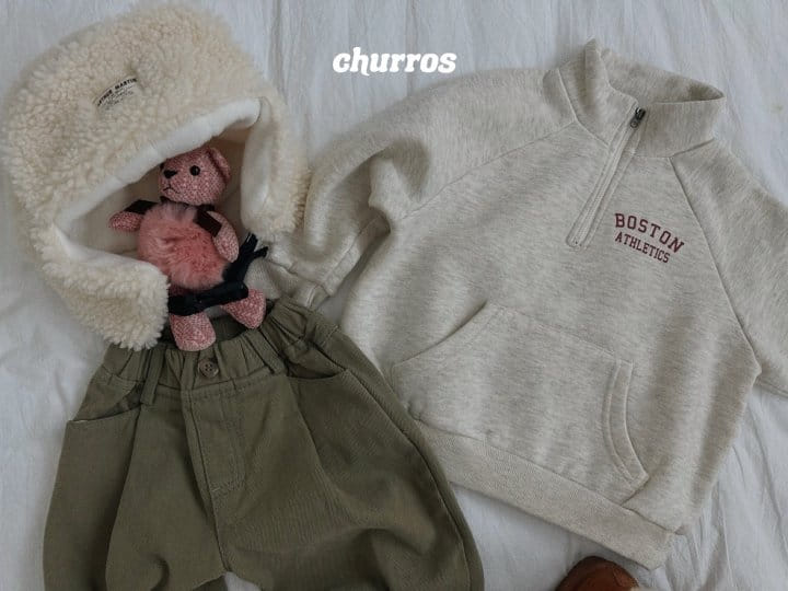 Churros - Korean Children Fashion - #discoveringself - Boston Half Zip-up Sweatshirt - 7