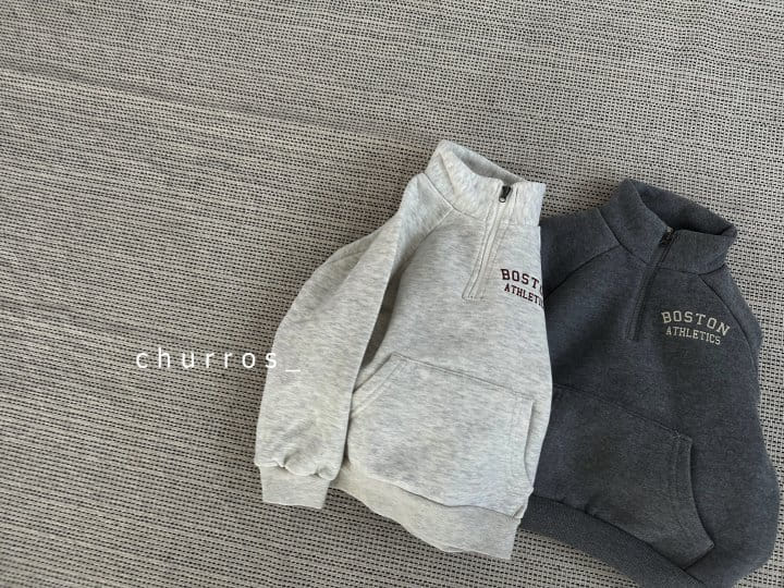 Churros - Korean Children Fashion - #kidsshorts - Boston Half Zip-up Sweatshirt - 9