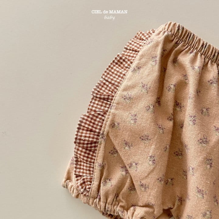 Ciel De Maman - Korean Baby Fashion - #babyboutique - Check Flower Bloomers Pants - 8