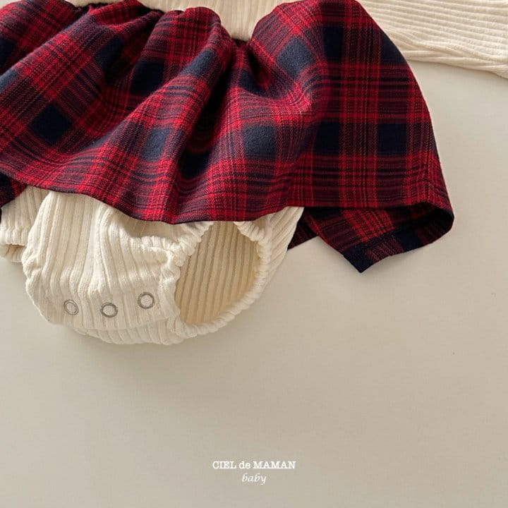 Ciel De Maman - Korean Baby Fashion - #babyclothing - Check Check Skirt Suit - 5