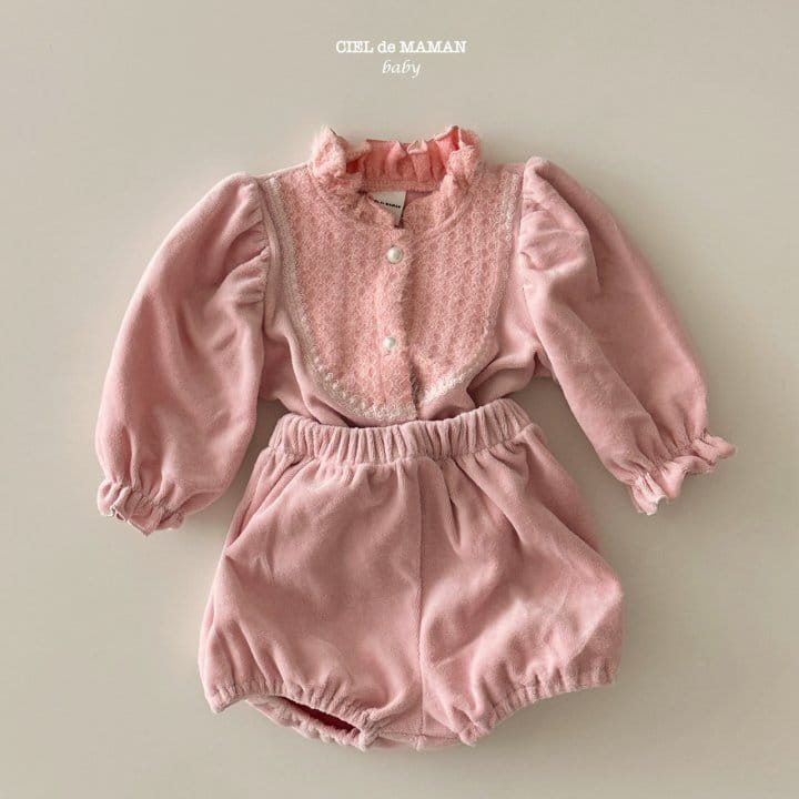 Ciel De Maman - Korean Baby Fashion - #babyfashion - Veloure Lace Set - 5