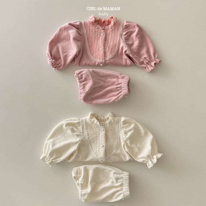 Ciel De Maman - Korean Baby Fashion - #babylifestyle - Veloure Lace Set - 8
